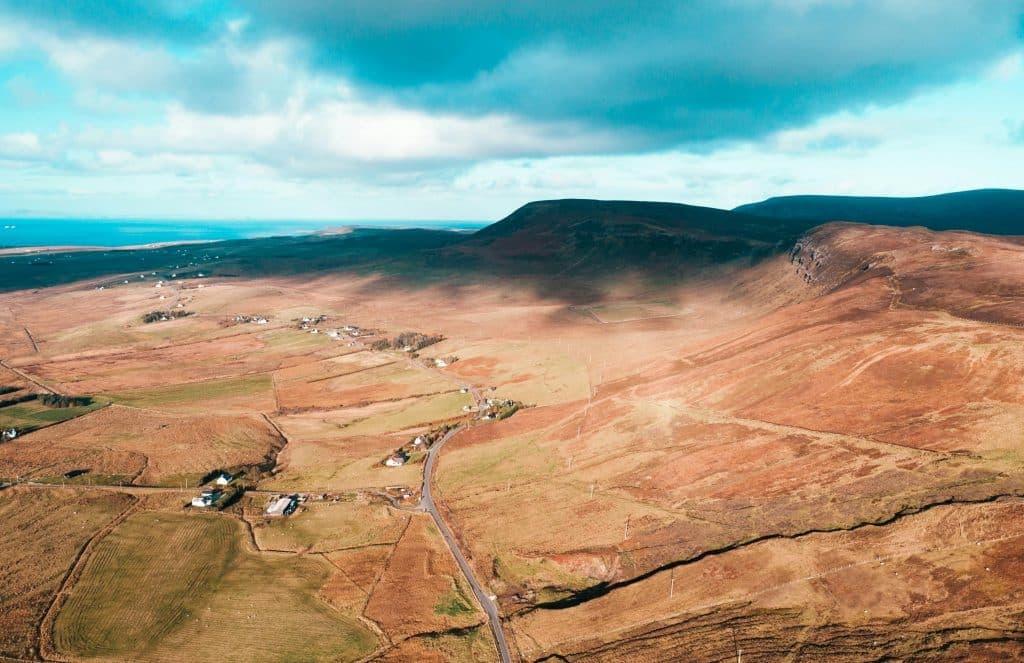 Aerial Photo Of A Field in the Highland of Scotland, United Kingdom