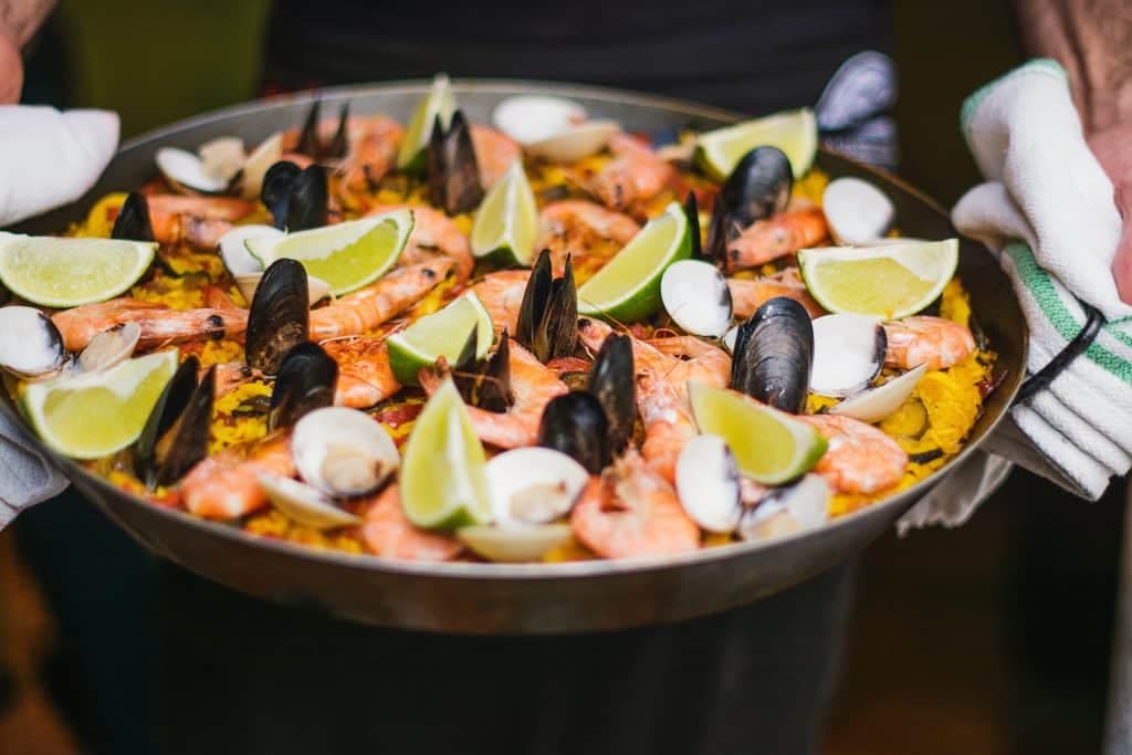 Traditional paella from Spain