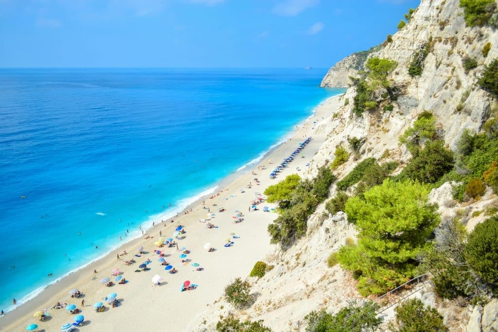 Sunny beach in Greece