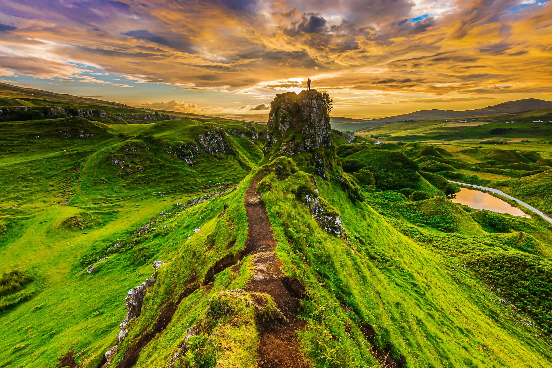 Sunset over the Fairy Glen on the Isle of Skye, Scotland — custom European travel by Juniper Tours